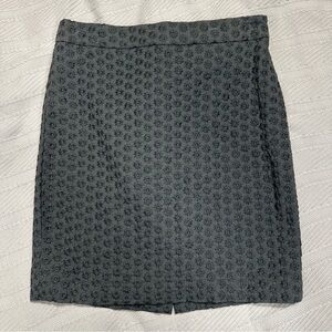 J. Crew dark charcoal gray skirt, textured/patterned, fully lined